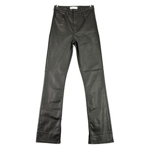 Abercrombie Fitch 90s Slim Straight Ultra High Rise Vegan Leather Pants 26 Women